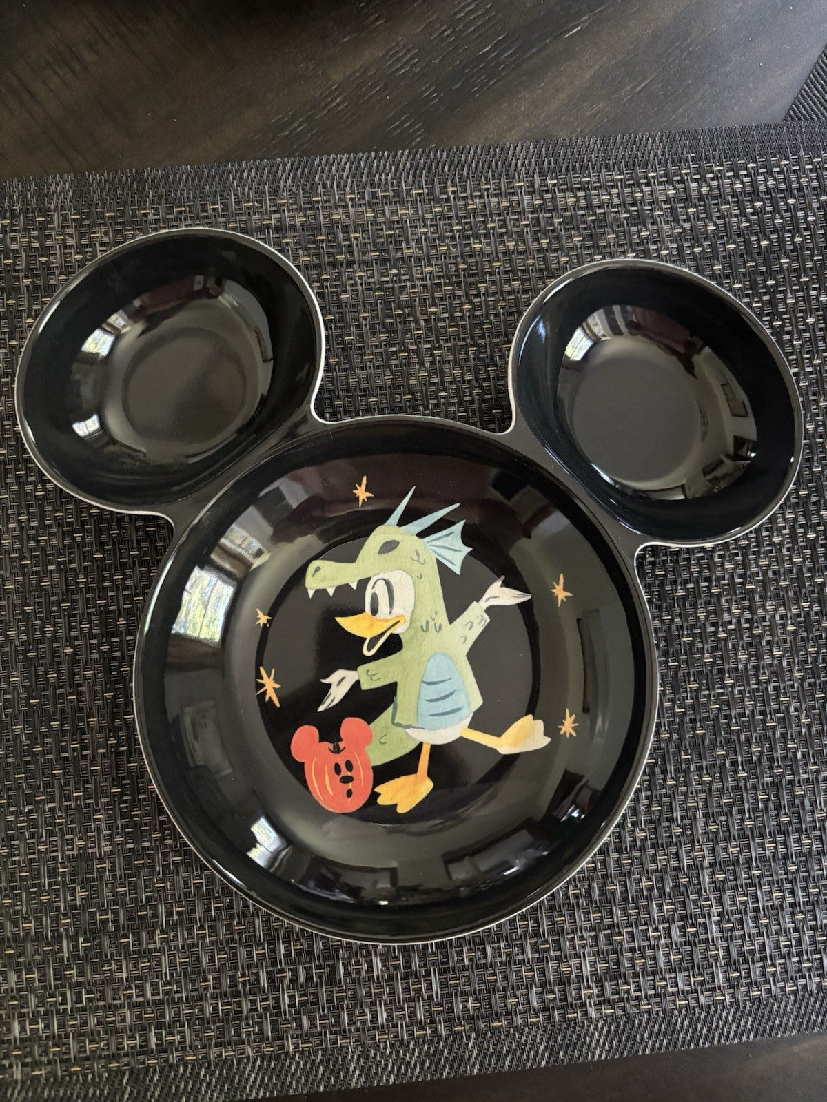 Disney Pottery Barn Mickey Mouse Plate Halloween holiday Party gift Kids dog "
