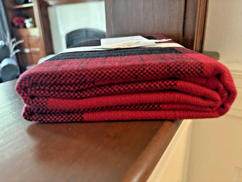Pottery Barn Holiday Plaid PILLOW SHAM KING Christmas Buffalo Check Disney `