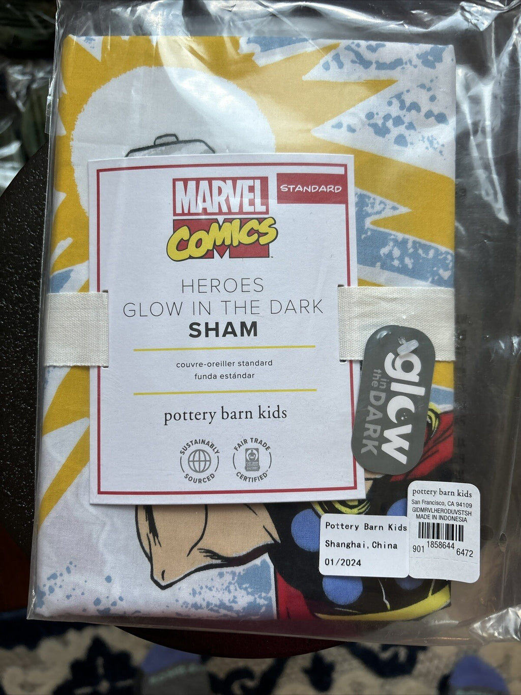 Pottery barn MARVEL Avengers Disney gift superHERO PILLOW Sham Christmas =