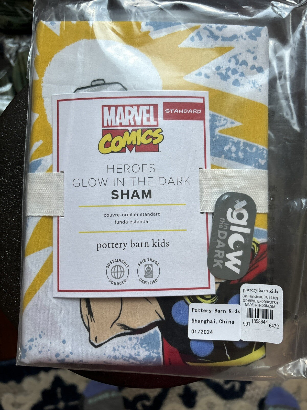 Pottery barn MARVEL Avengers Disney gift superHERO PILLOW Sham Christmas =