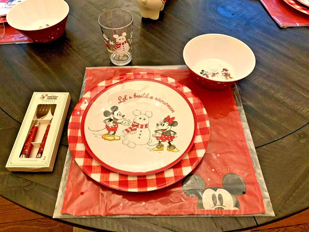 Pottery Barn Disney Micky Mouse Plate Holiday party gift school kid Minnie