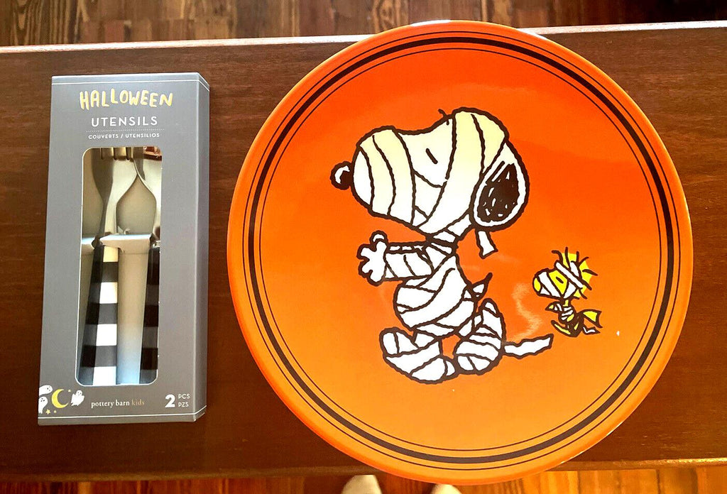 Snoopy Pottery Barn Peanuts Halloween holiday Disney party school Dinner SET kid