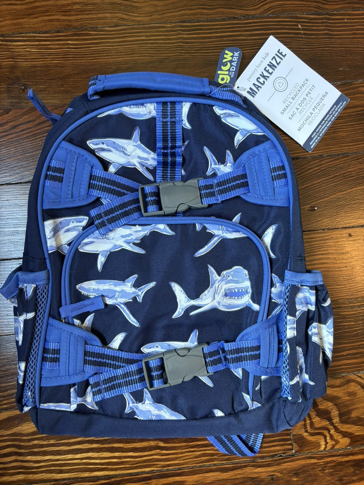 Disney School Pottery barn Shark BACKPACK holiday birthday party gift boy .