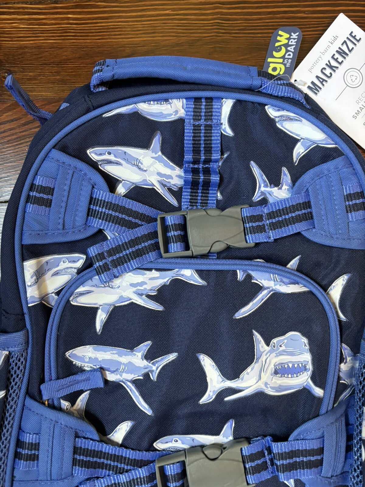 Disney School Pottery barn Shark BACKPACK holiday birthday party gift boy .