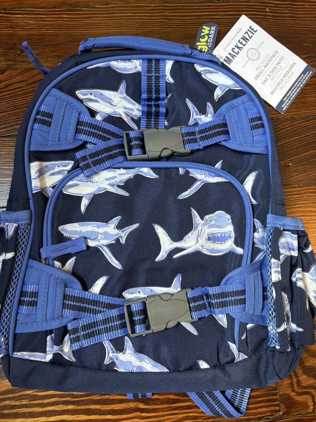 Disney School Pottery barn Shark BACKPACK holiday birthday party gift boy .