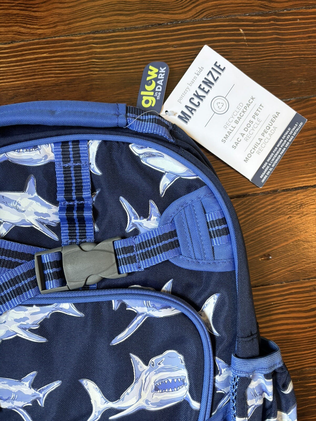 Disney School Pottery barn Shark BACKPACK holiday birthday party gift boy .