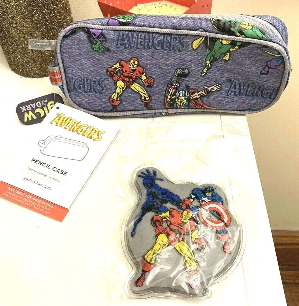 School Pottery barn Flash Batman Lunch bag+Marvel Pencil case Avengers pre k .