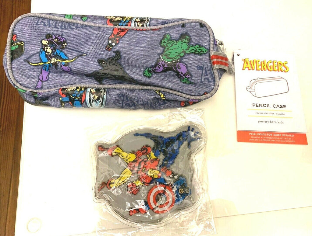 School Pottery barn Flash Batman Lunch bag+Marvel Pencil case Avengers pre k .