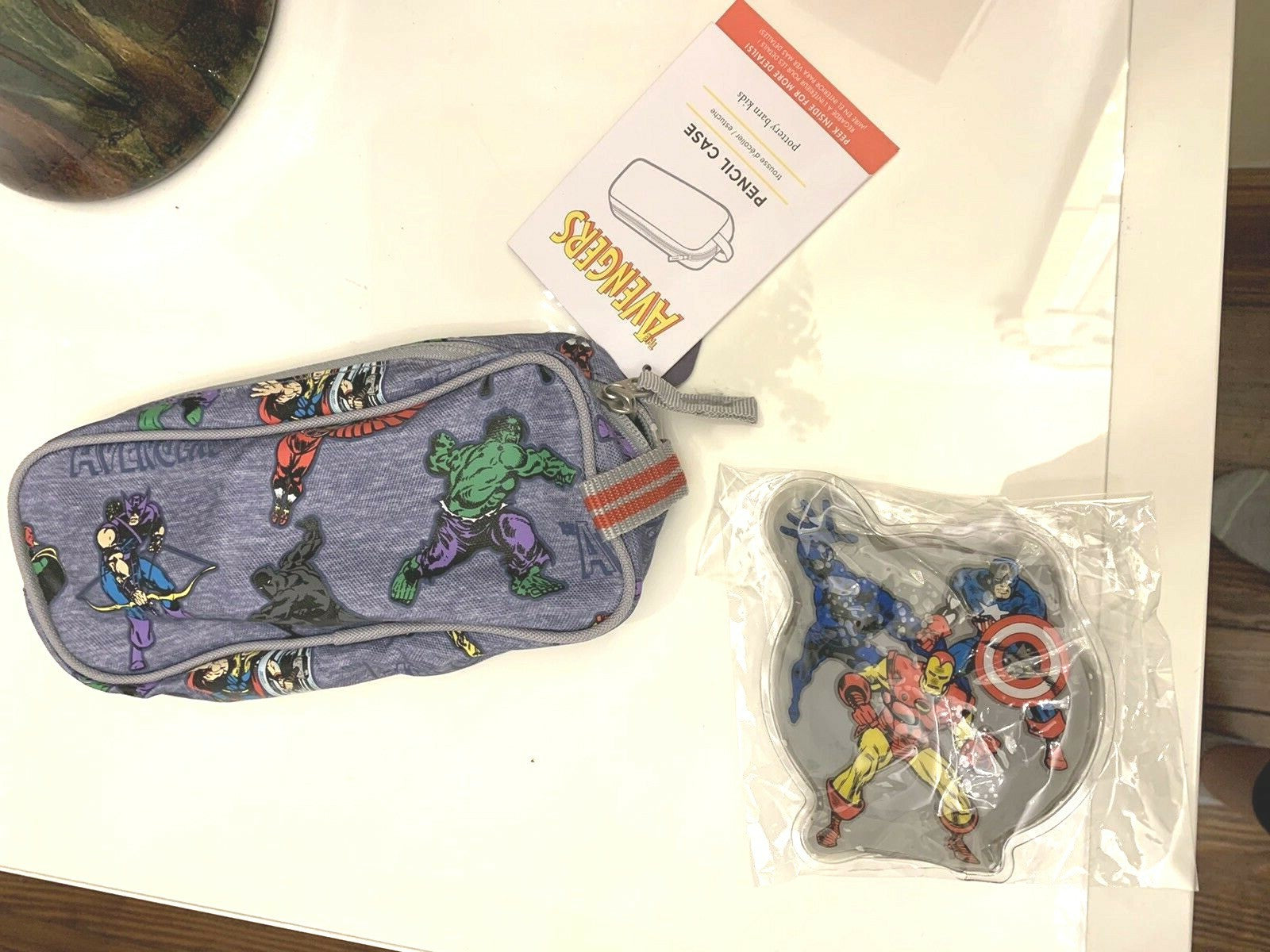 School Pottery barn Flash Batman Lunch bag+Marvel Pencil case Avengers pre k .