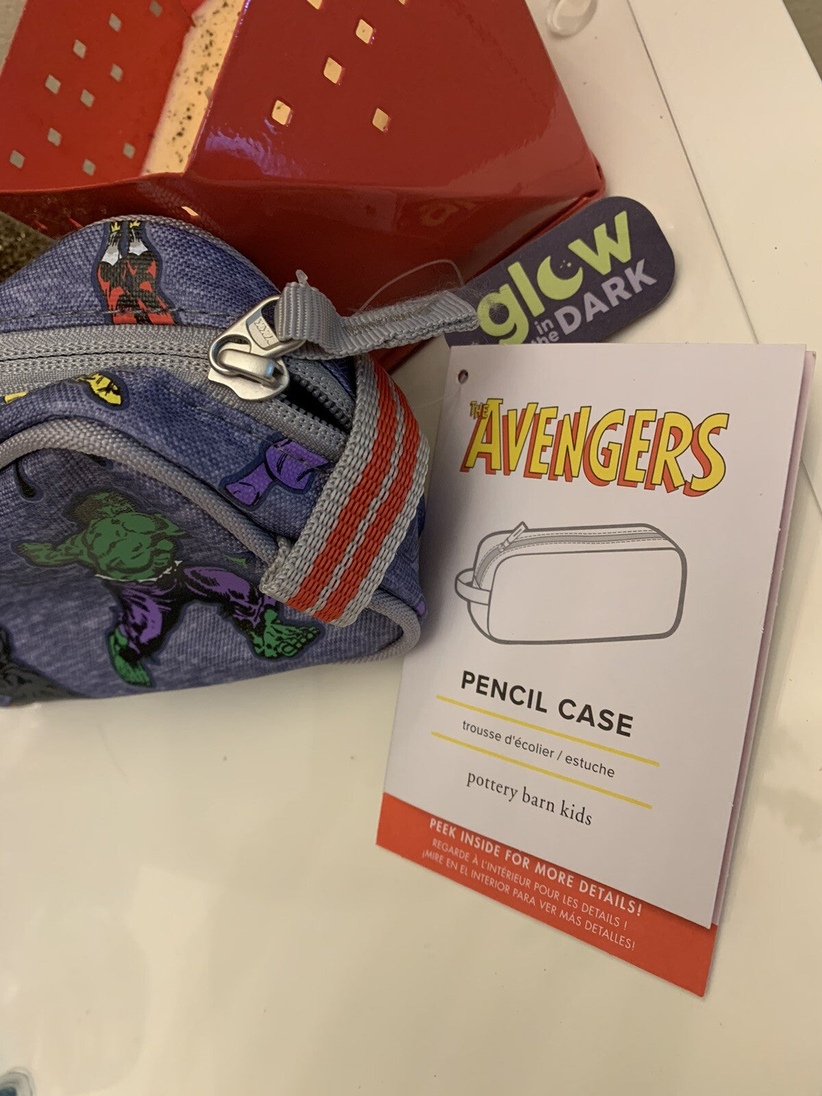 School Pottery barn Flash Batman Lunch bag+Marvel Pencil case Avengers pre k .