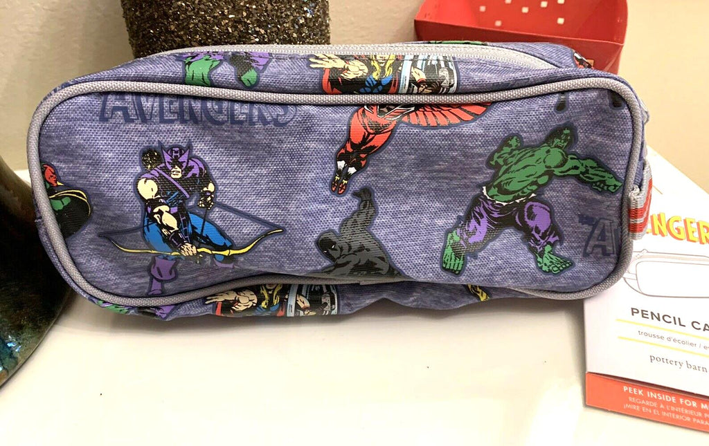 School Pottery barn Flash Batman Lunch bag+Marvel Pencil case Avengers pre k .