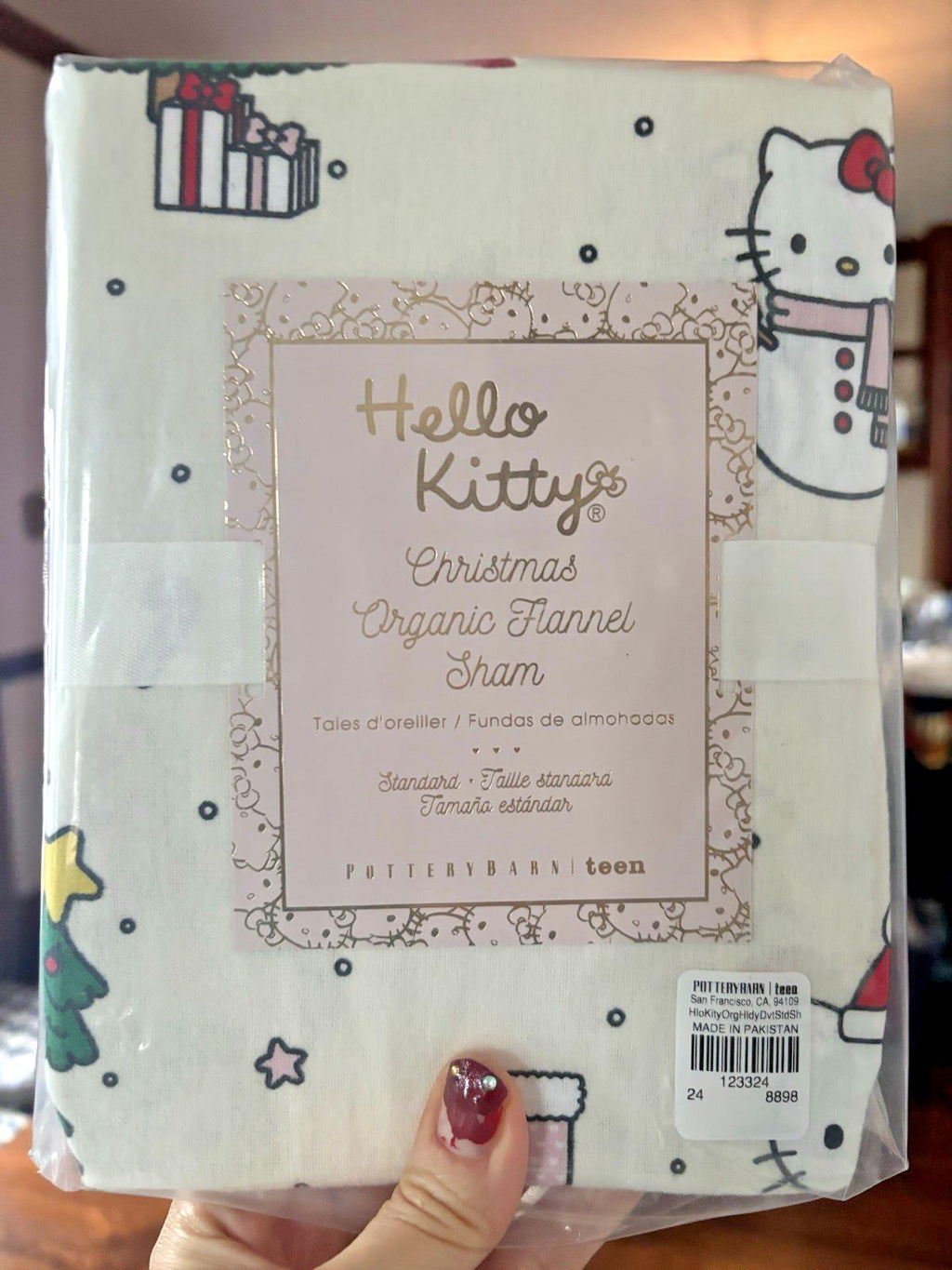 Pottery Barn Disney pillow sham HELLO KITTY Holiday gift party birthday Girl bow