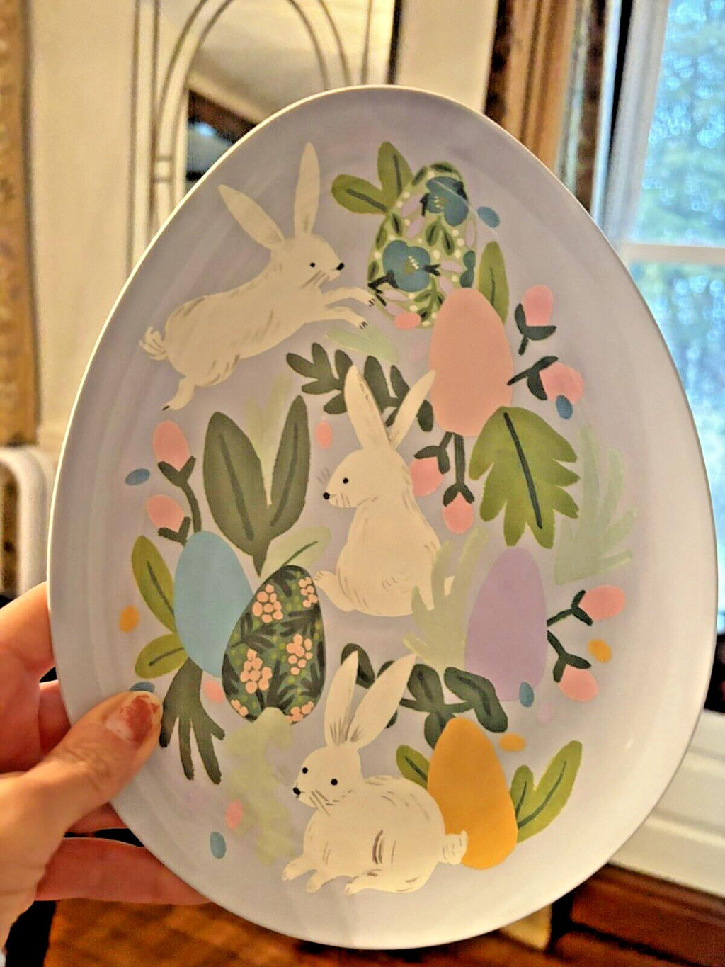 Disney Pottery Barn holiday Plate Peter rabbit Easter Bunny party gift floral a