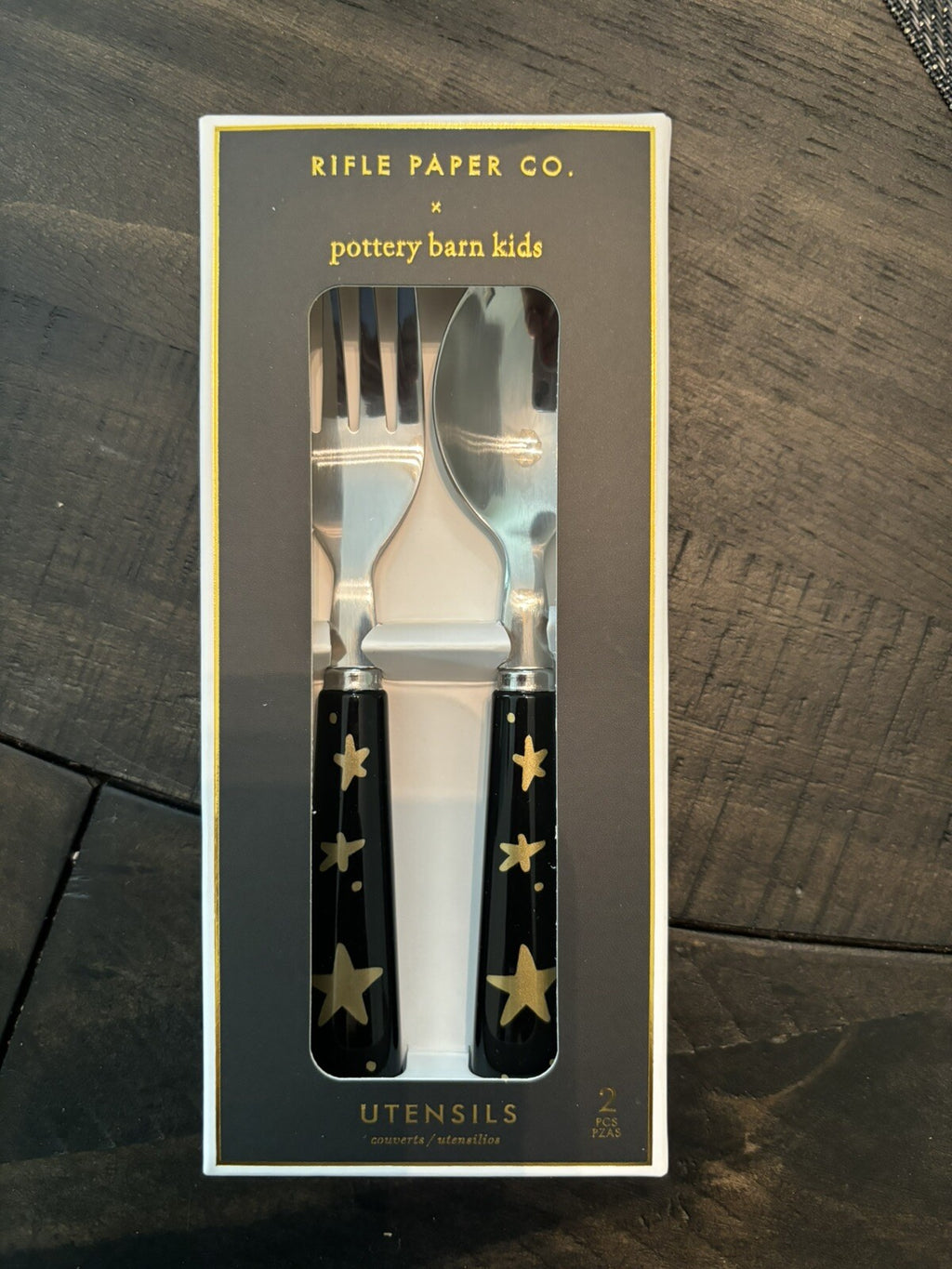 Pottery barn Utensil Set lunch Disney school Holiday Halloween Star Gold party =