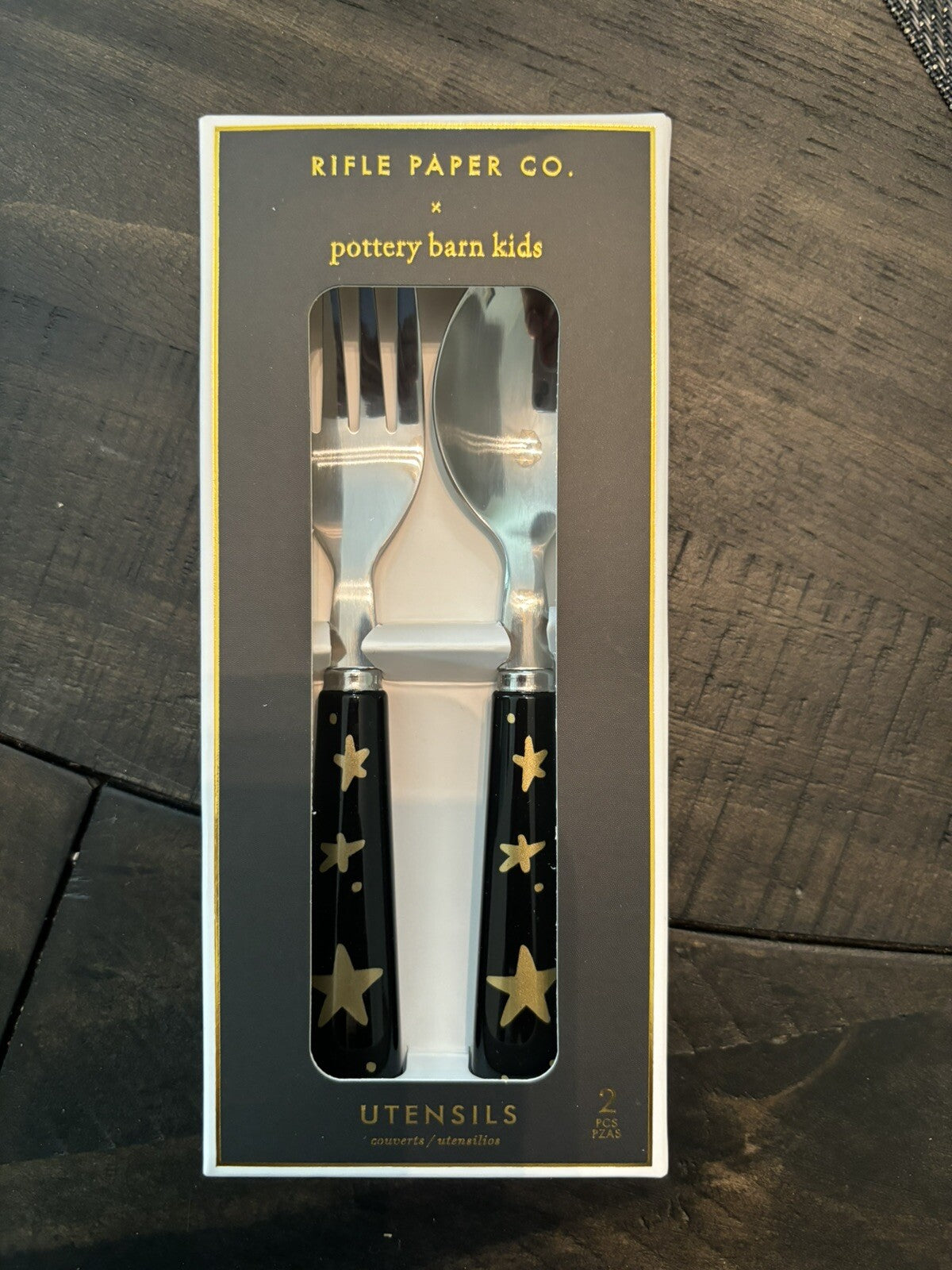 Pottery barn Utensil Set lunch Disney school Holiday Halloween Star Gold party =