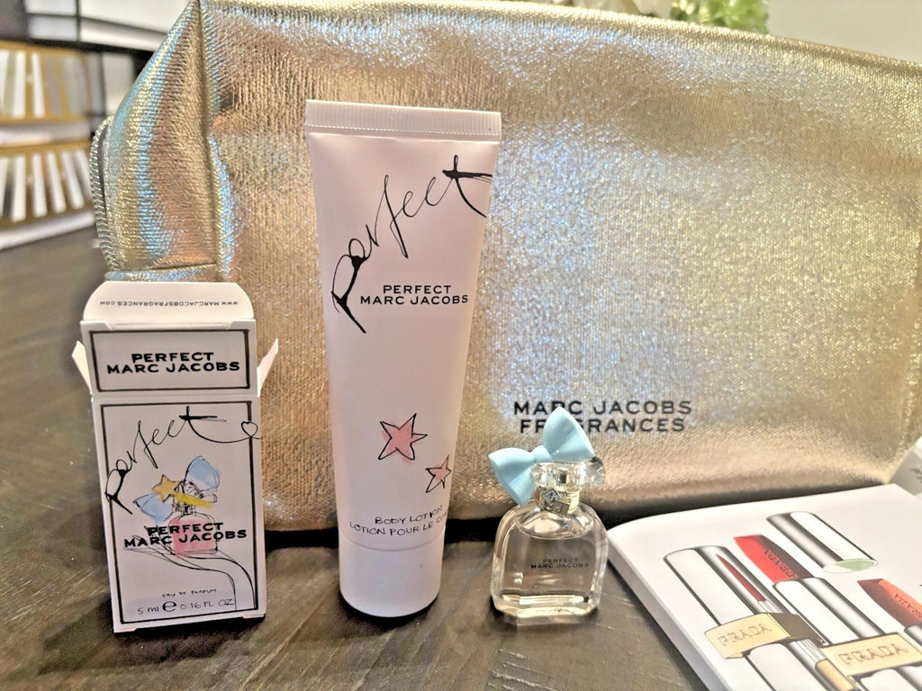Prada Marc Jacobs Holiday Gift SET Gold Perfume+ Mascara Bag wedding Birthday ??