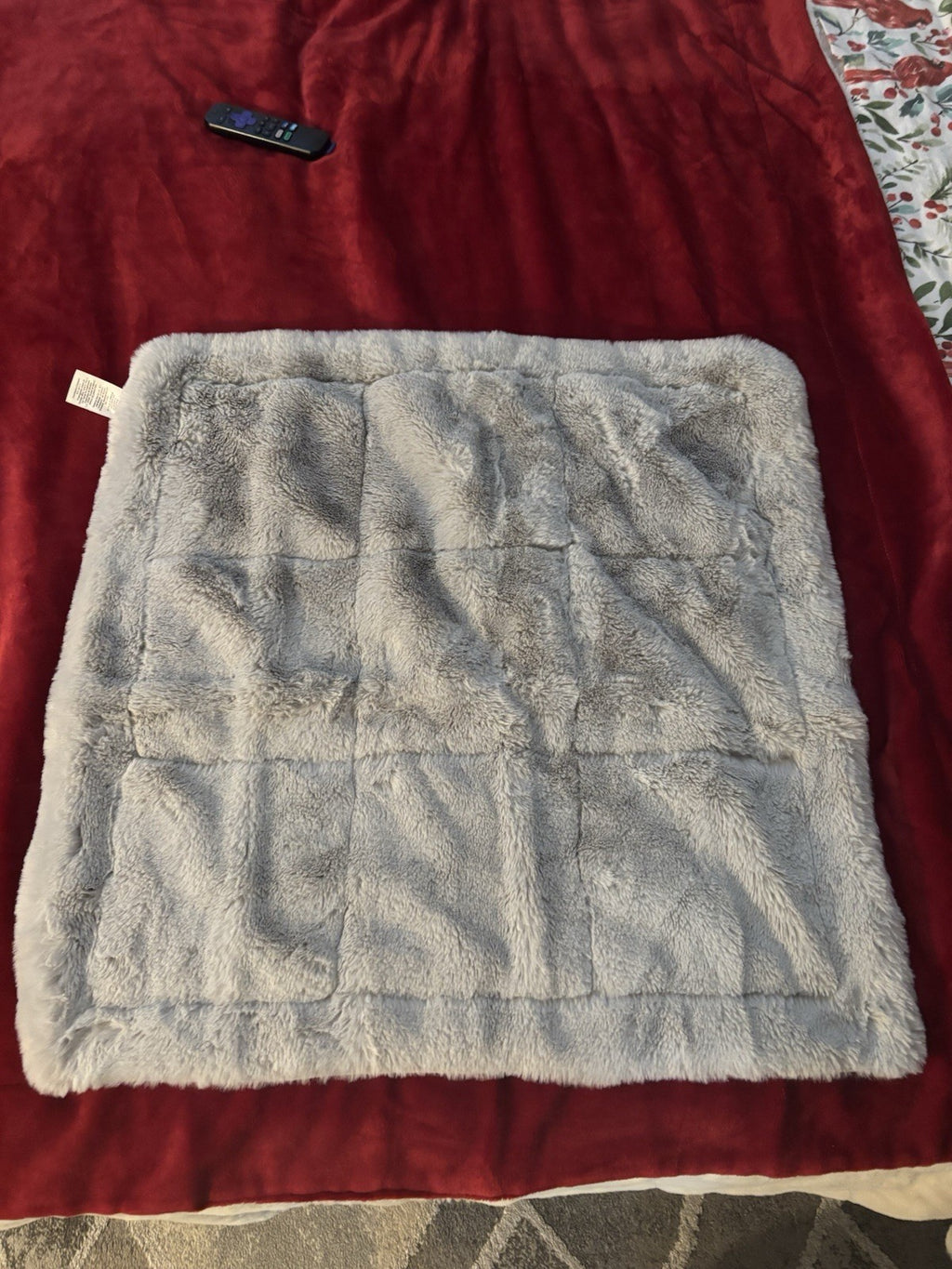 Pottery Barn Christmas bed holiday Pillow Sham fur velvet party Ski gray Set 2 "