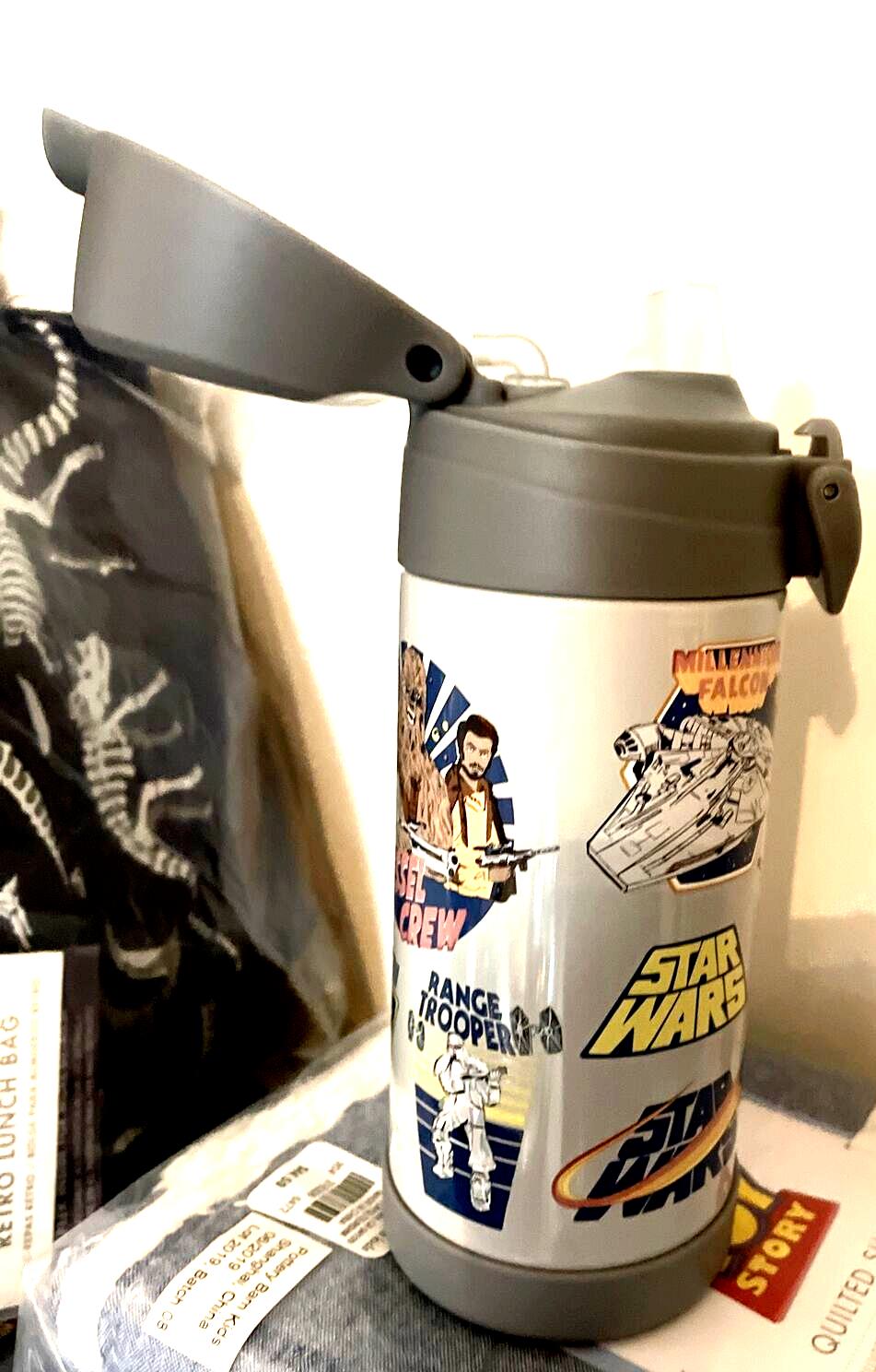 School Disney Pottery barn STAR WARS boy WATER BOTTLE Jedi space gift droid ??.