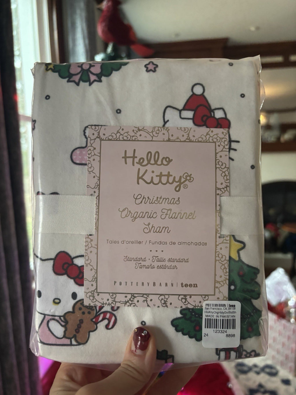 Pottery Barn Disney pillow sham HELLO KITTY Holiday gift party birthday Girl bow