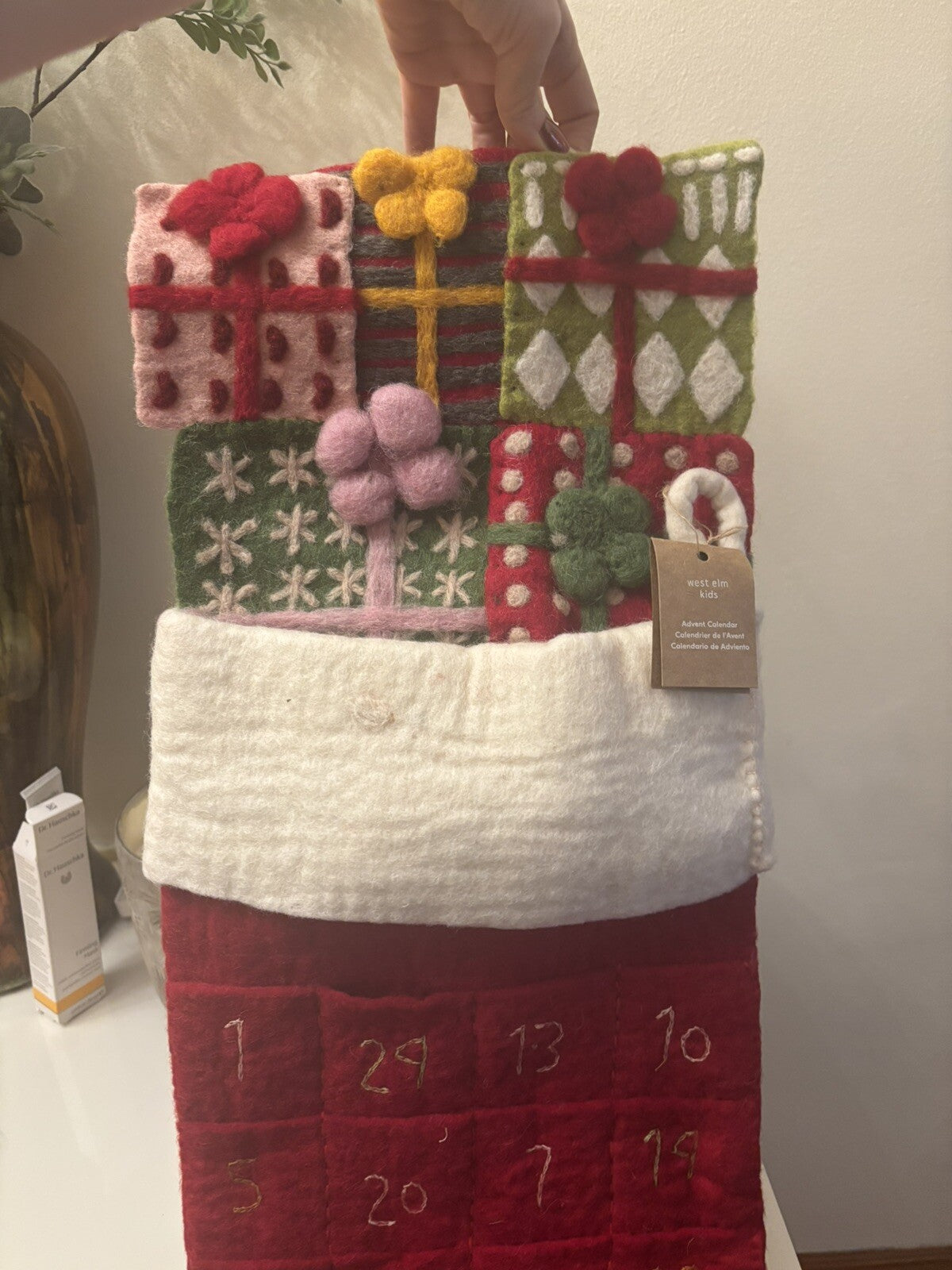 pottery barn Holiday Christmas stocking Advent Reindeer Wool party West elm n