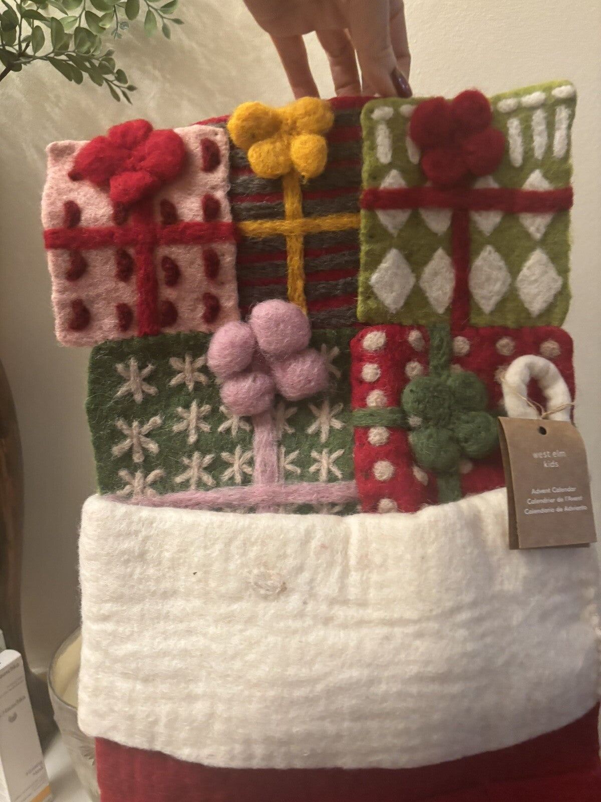 pottery barn Holiday Christmas stocking Advent Reindeer Wool party West elm n