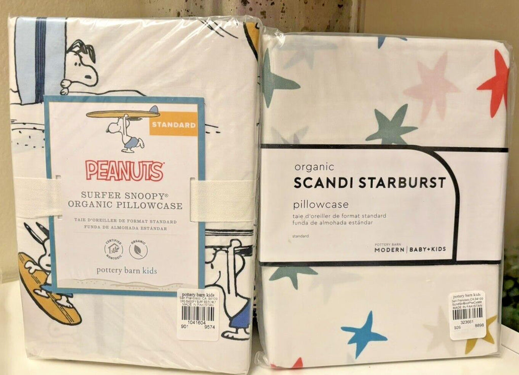 Pottery Barn Snoopy School kids peanuts Holiday Disney superhero pillowcase y