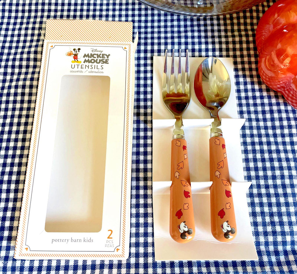 school Pottery Barn Disney Mickey Mouse holiday Utensil Set gift party kid .
