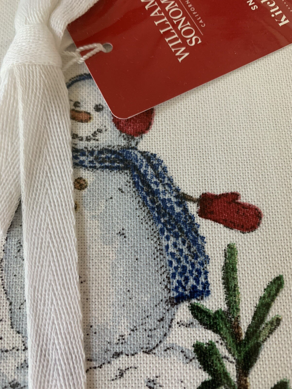 Williams sonoma towel Kitchen Snowman Holiday Christmas party pottery barn SET 2