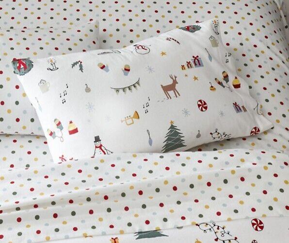 Garnet Hill holiday Snowman Deer Pillow cover Sham Christmas gift party KING `