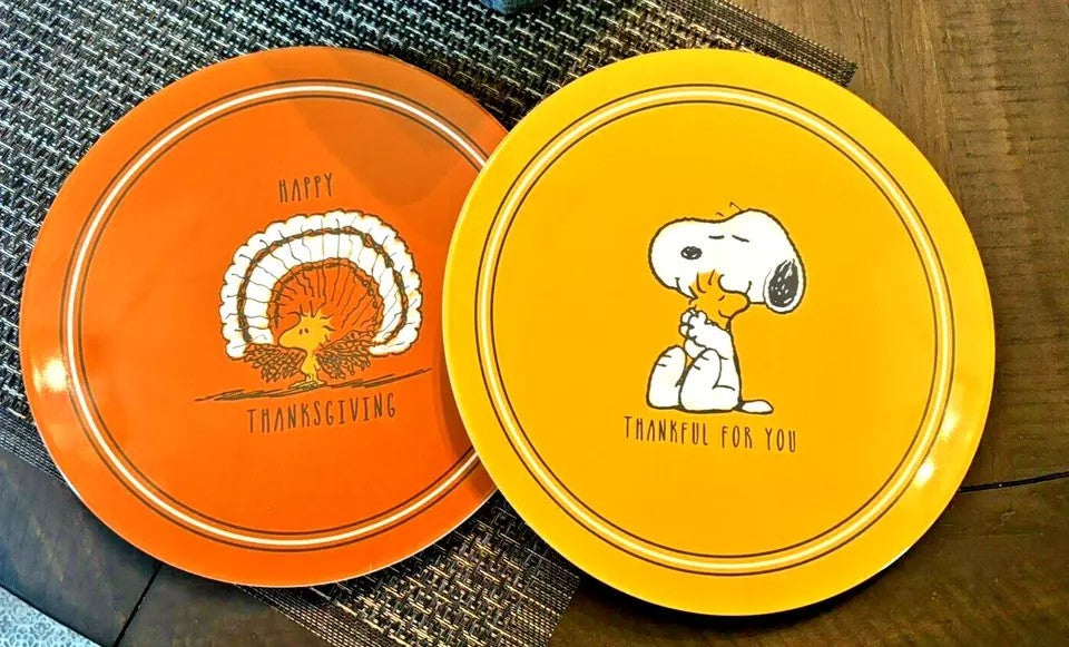 Pottery Barn holiday Thanksgiving Snoopy Peanuts party Disney girl boy plate