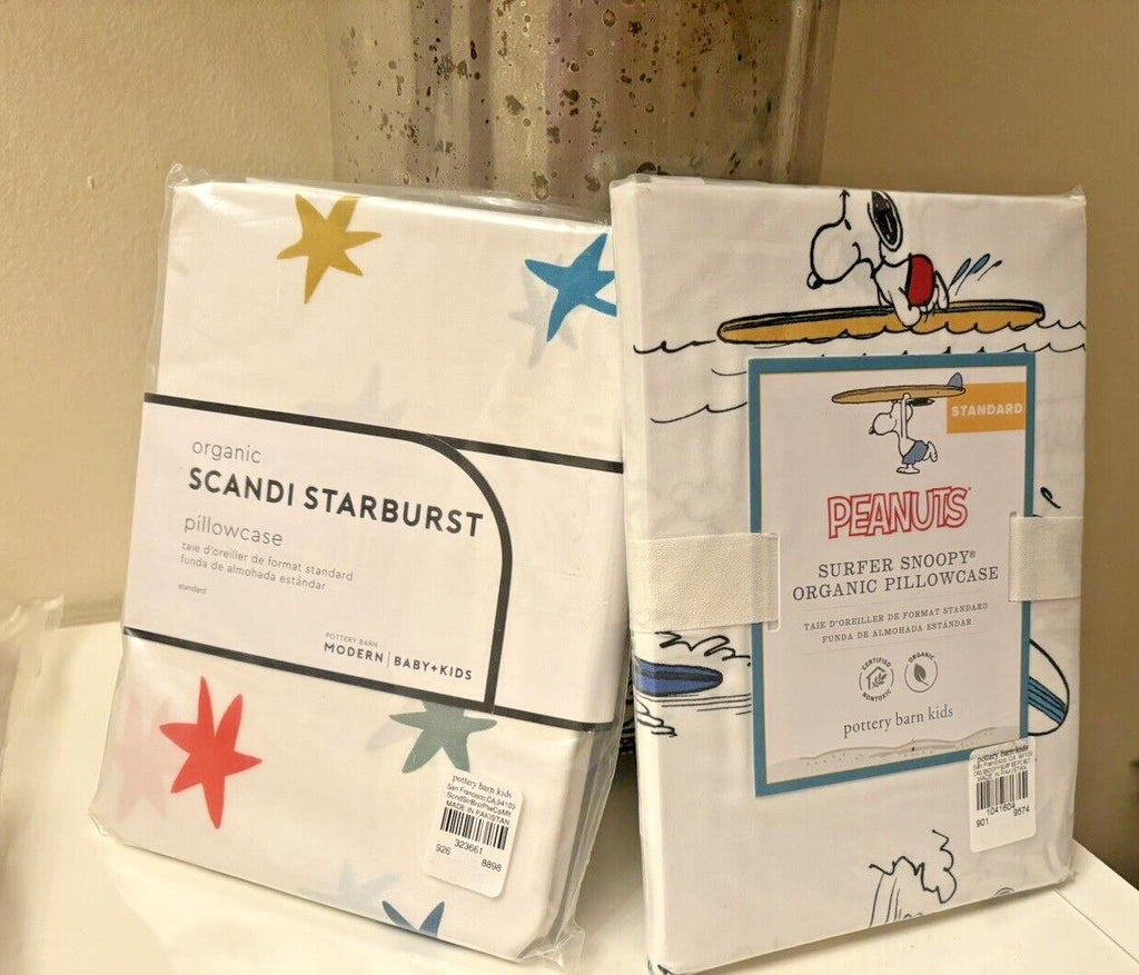 Pottery Barn Snoopy School kids peanuts Holiday Disney superhero pillowcase y
