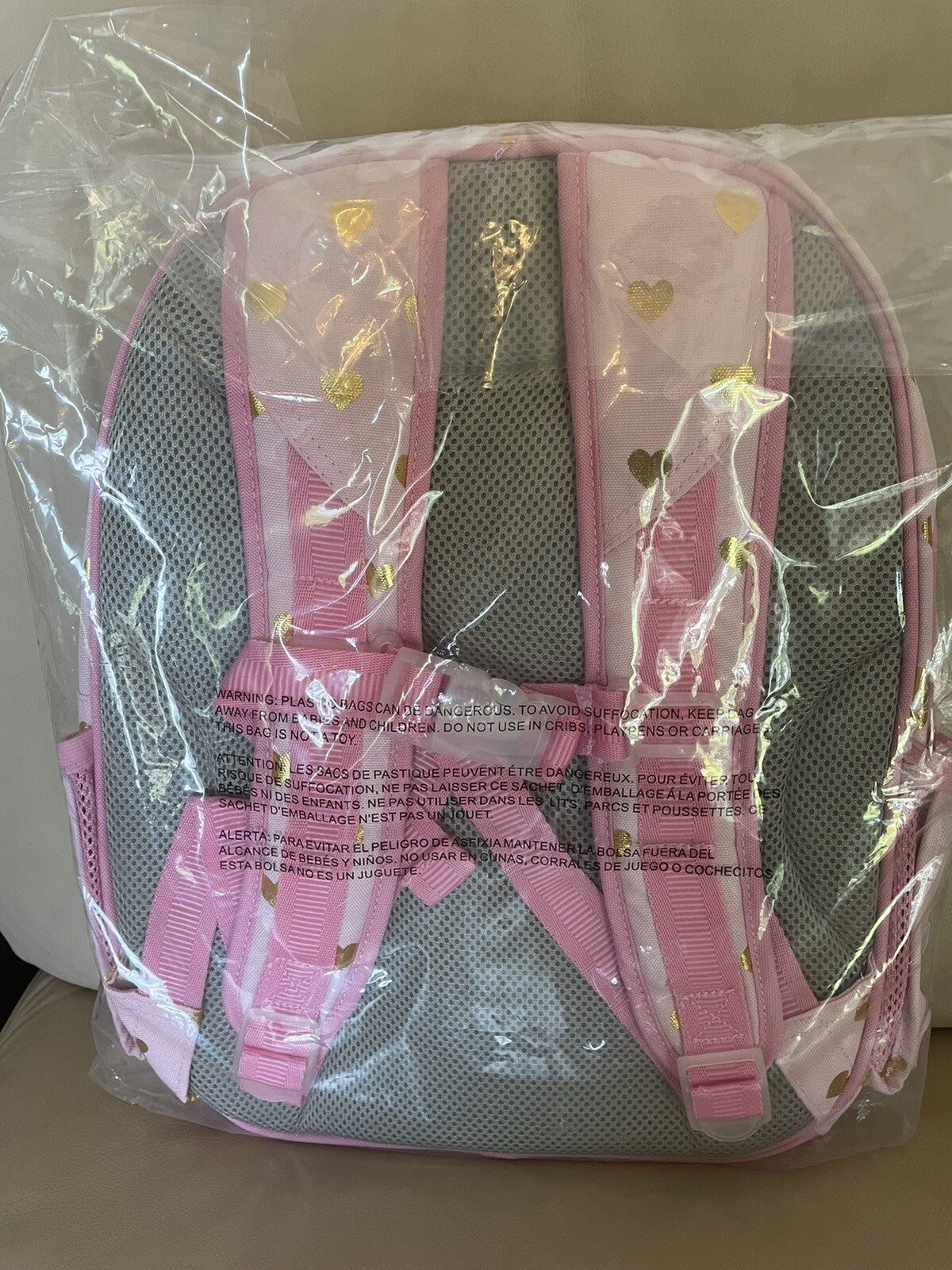 School Pottery barn Barbie BACKPACK bag girl princess pink travel heart gold .