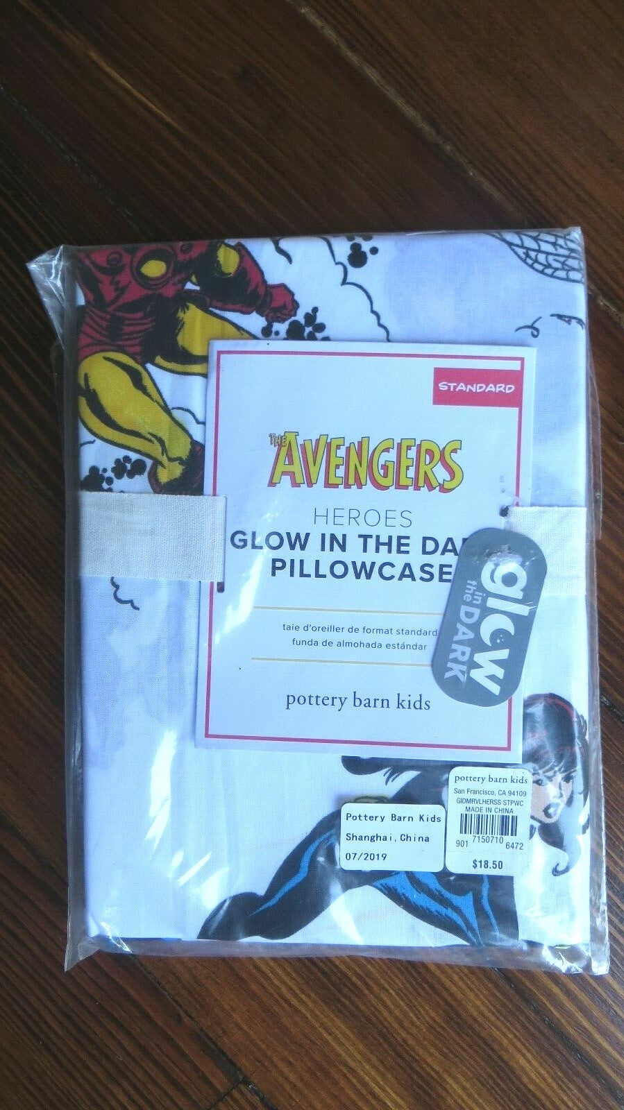 Pottery barn Disney Holiday AVENGERs SPIDERMAN star school boy Pillowcase gift =