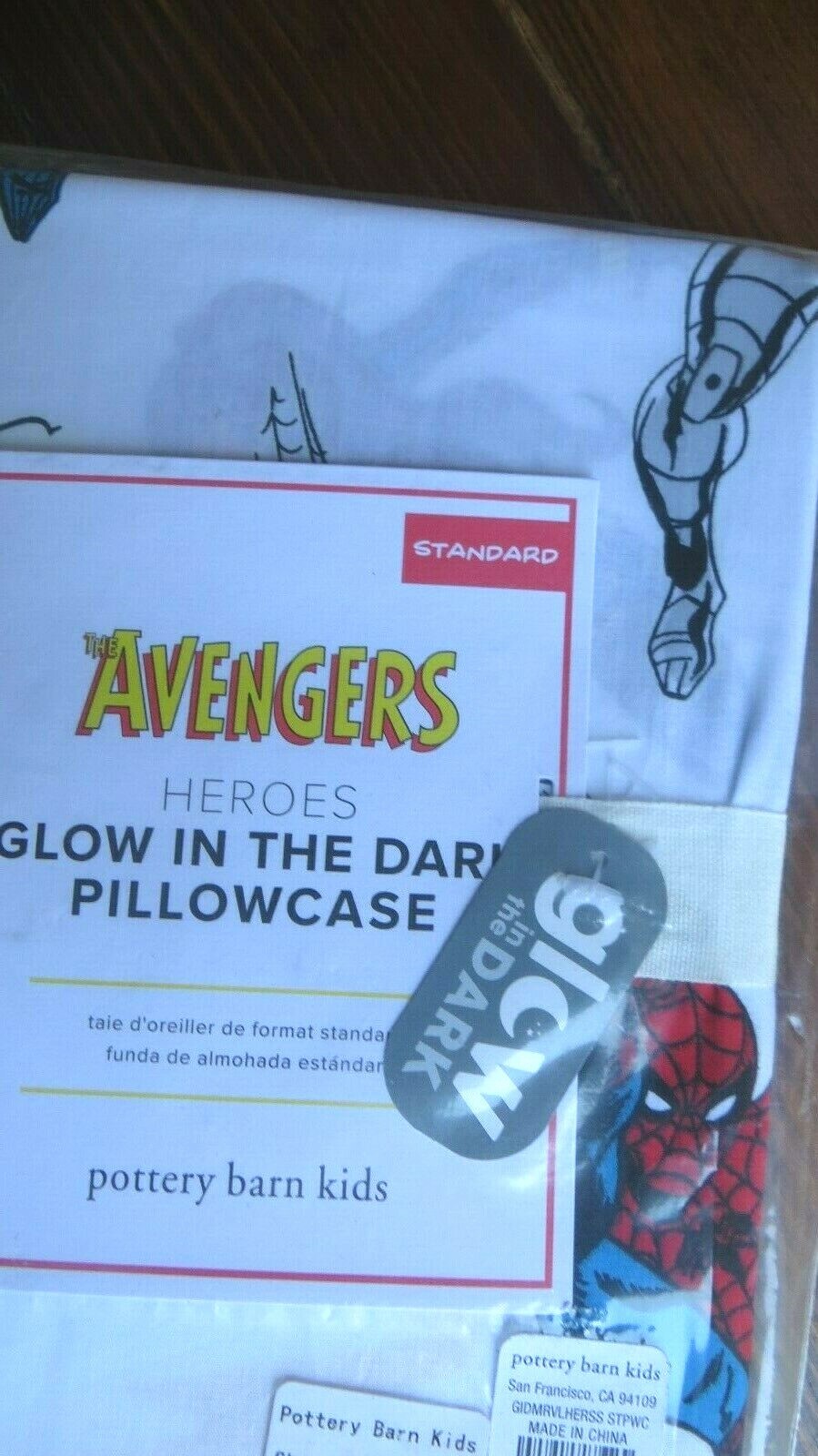 Pottery barn Disney Holiday AVENGERs SPIDERMAN star school boy Pillowcase gift =