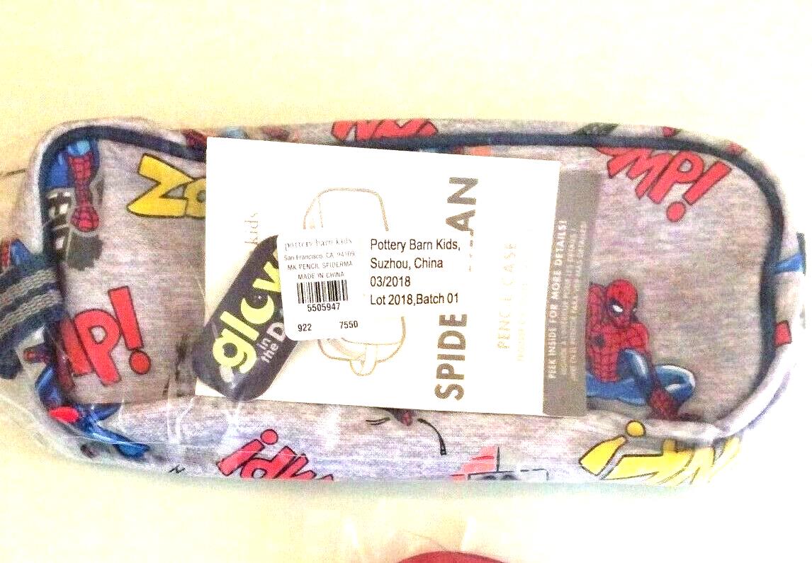 Pottery Barn School Marvel Disney Spiderman Avengers PENCIL CASE bag Gift .