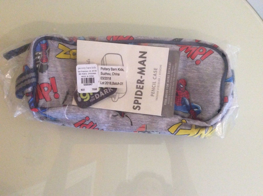 Pottery Barn School Marvel Disney Spiderman Avengers PENCIL CASE bag Gift .