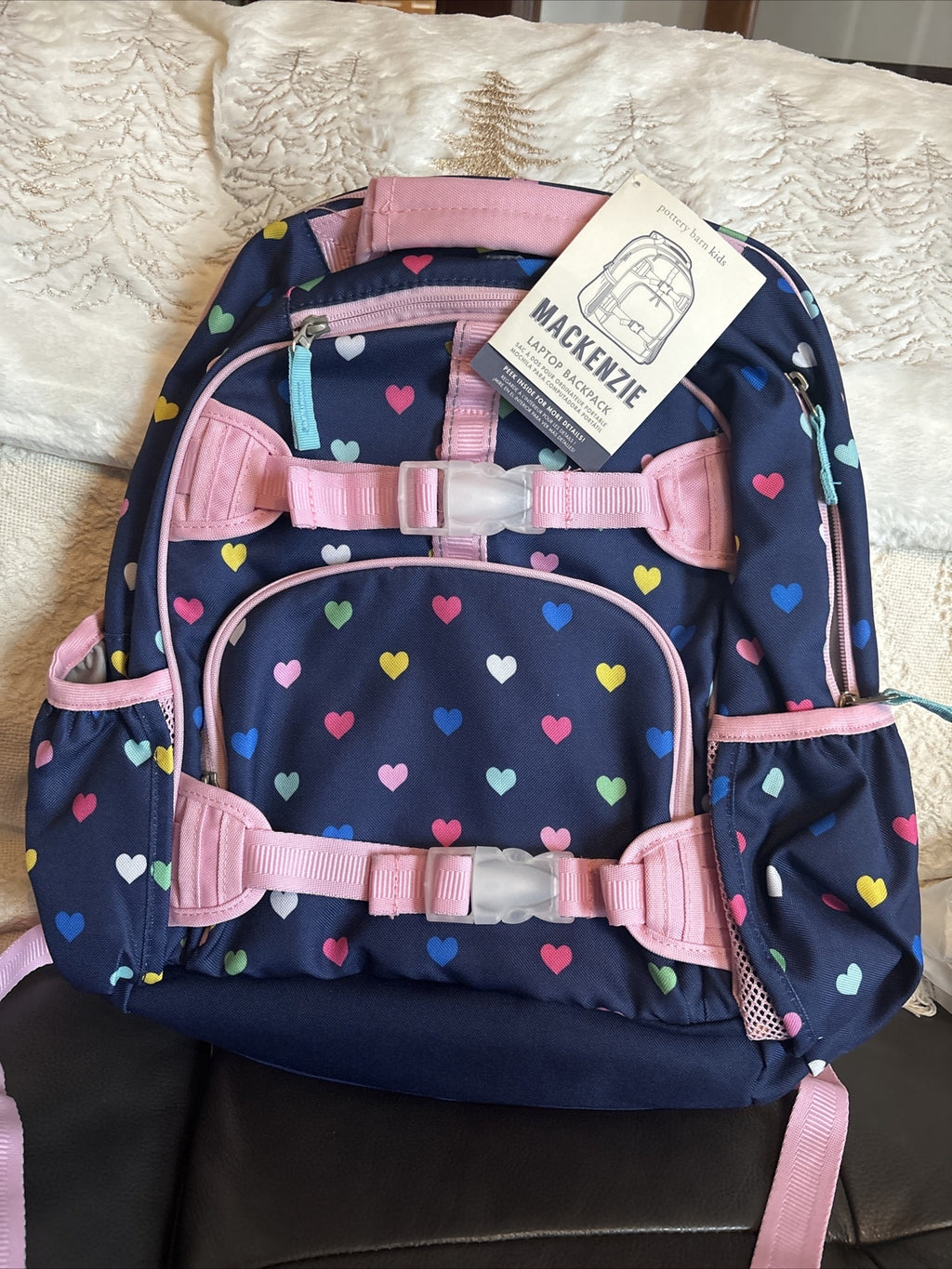 School Pottery barn Snoopy Disney LARGE Backpack +Travel Peanuts girl Heart ?? ]