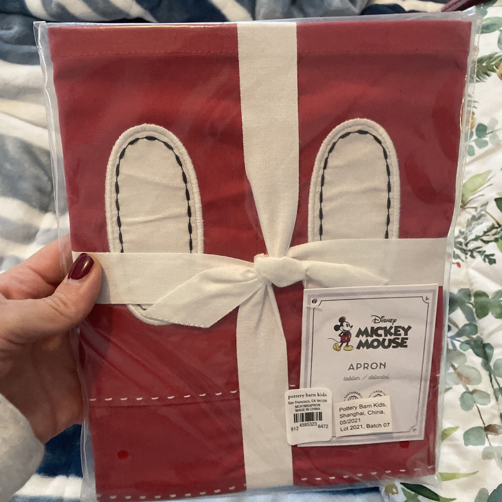 Pottery Barn disney Mickey Mouse holiday Apron Birthday gift school party ?? `