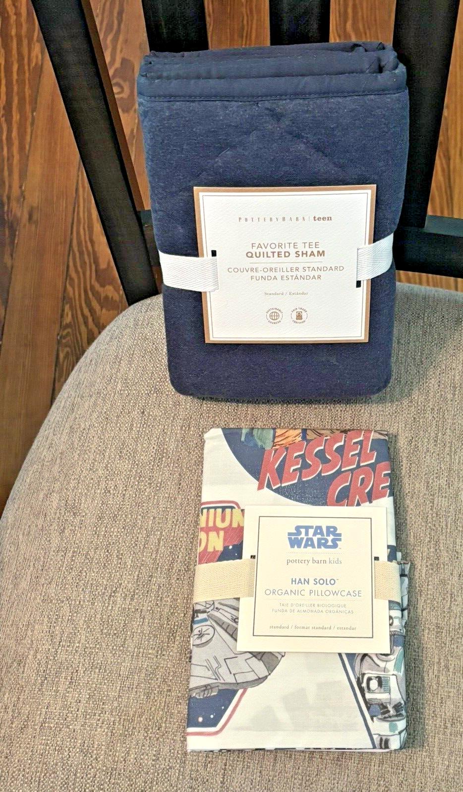 Pottery Barn Star Wars holiday Disney Kid Solo gift bed pillow SET 2 `