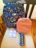 Pottery Barn School Disney glitter BACKPACK +LUNCH bag +Water Travel girl gold -