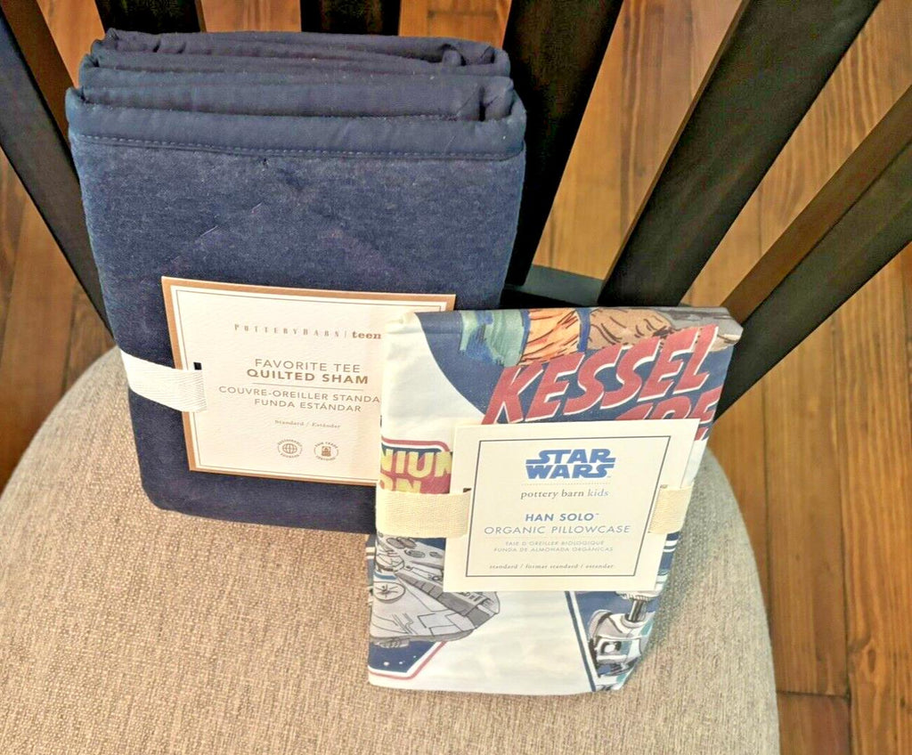 Pottery Barn Star Wars holiday Disney Kid Solo gift bed pillow SET 2 `