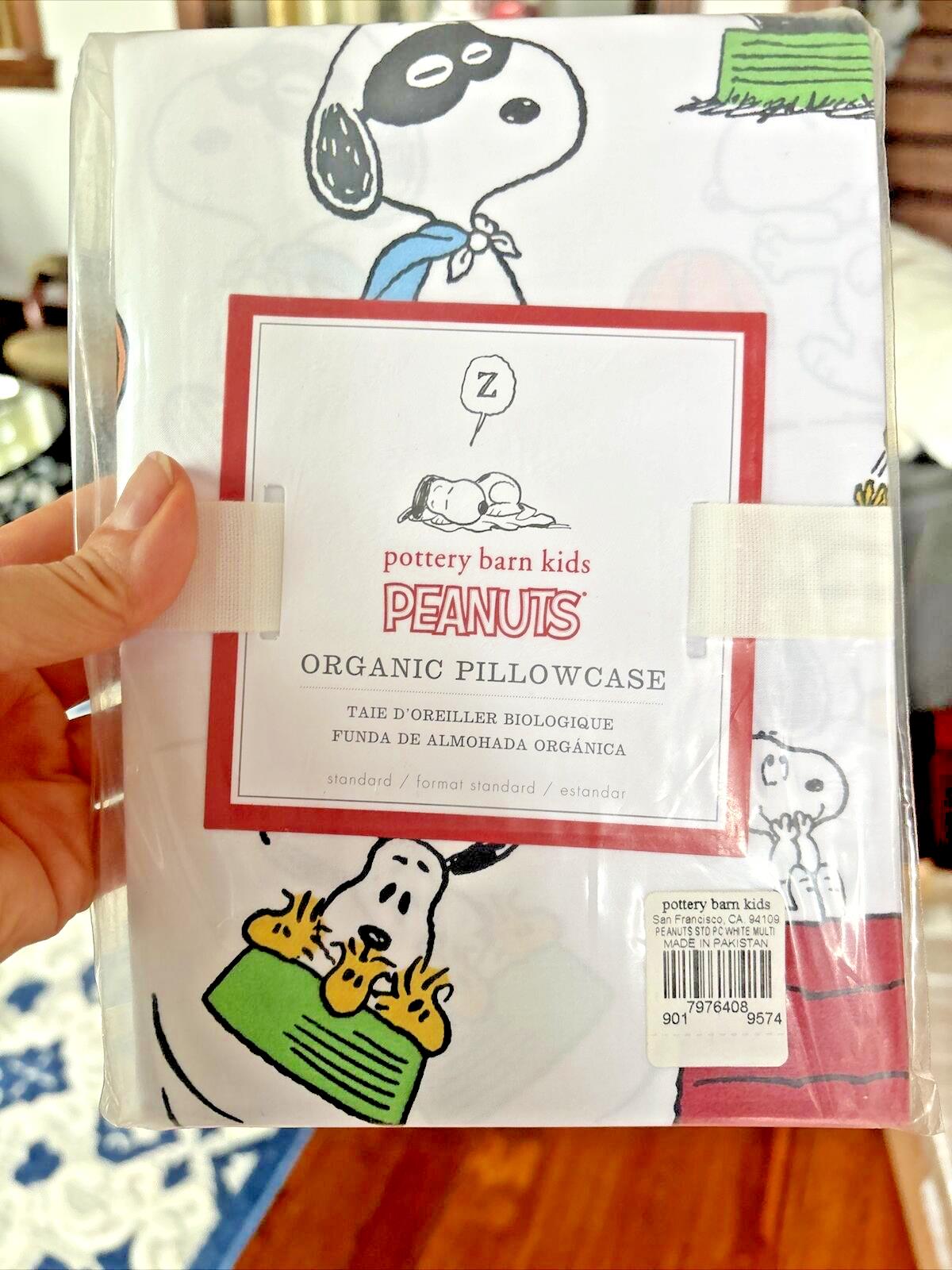 Disney Snoopy Pottery Barn Pillowcase holiday party peanuts school kid travel y