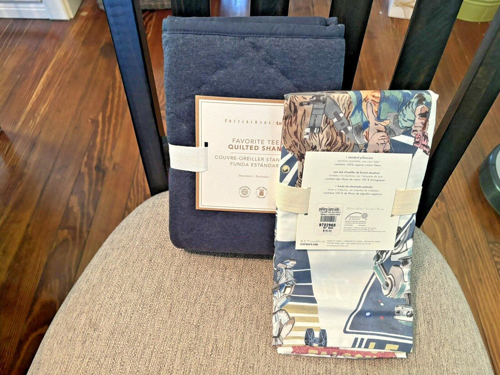 Pottery Barn Star Wars holiday Disney Kid Solo gift bed pillow SET 2 `