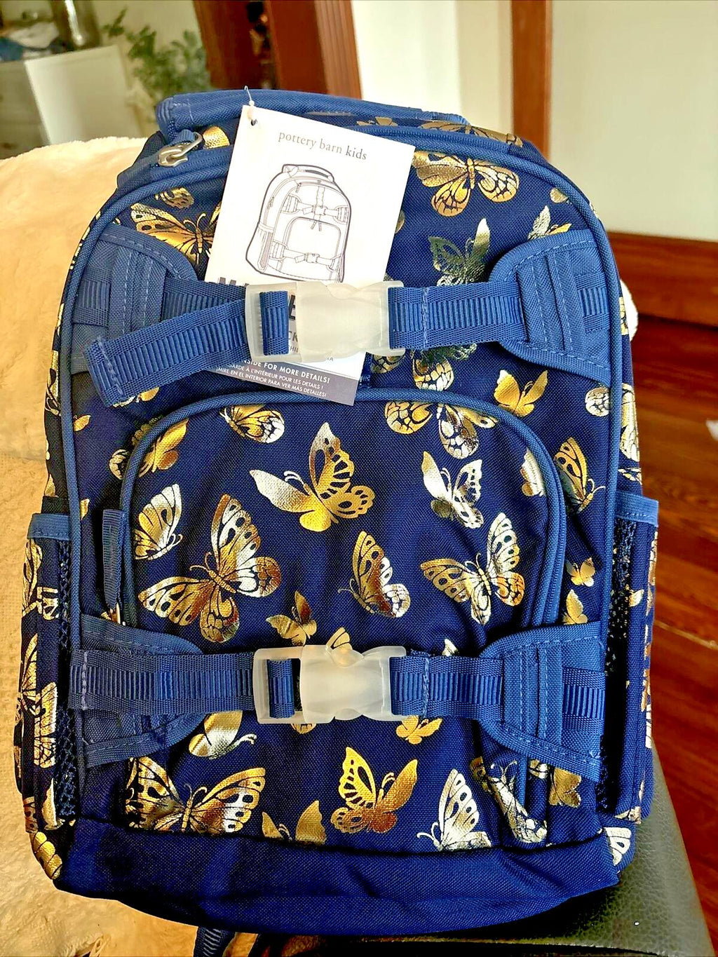 Pottery Barn School Disney glitter BACKPACK +LUNCH bag +Water Travel girl gold -