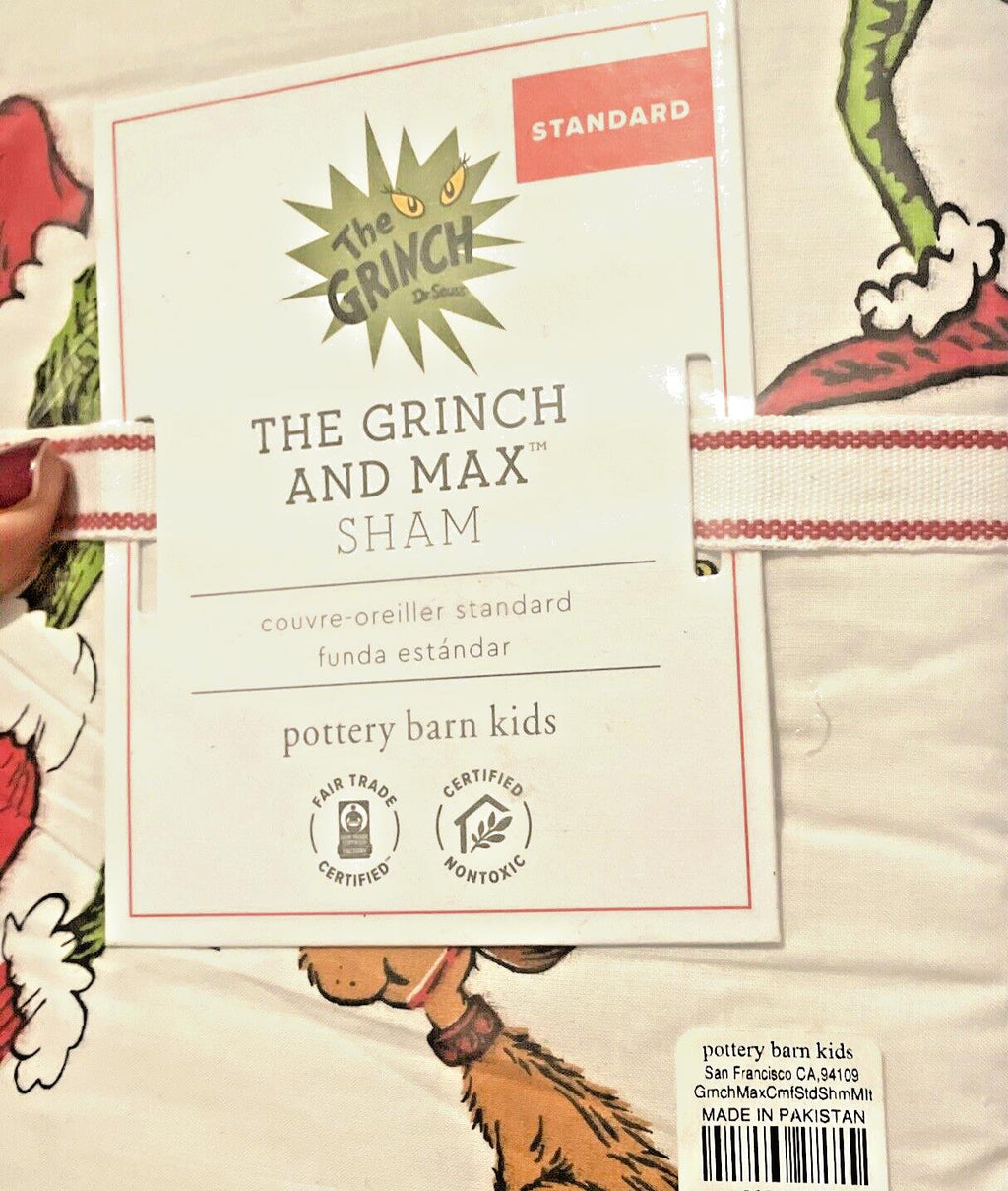 Disney Pottery Barn Grinch hpillow Sham Dr Seuss Holiday Gift party `