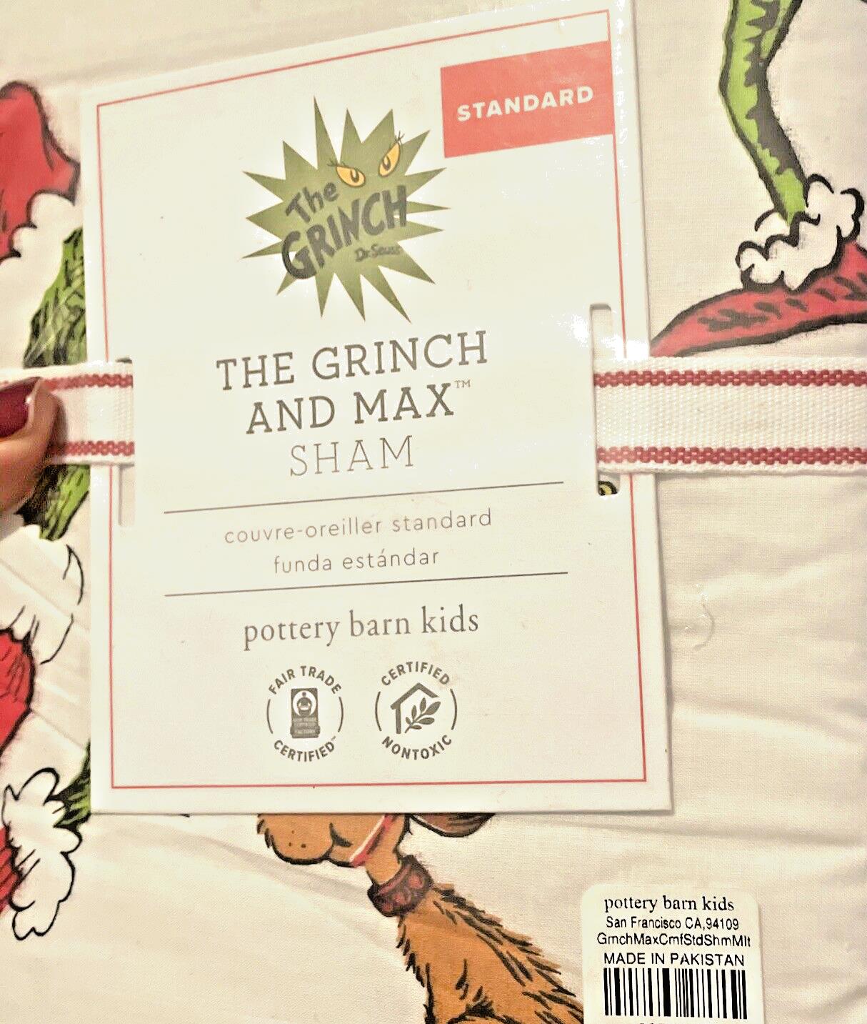 Disney Pottery Barn Grinch hpillow Sham Dr Seuss Holiday Gift party `