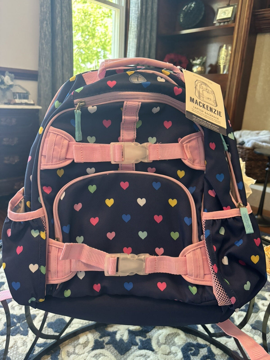 School Pottery barn Snoopy Disney LARGE Backpack +Travel Peanuts girl Heart ?? ]