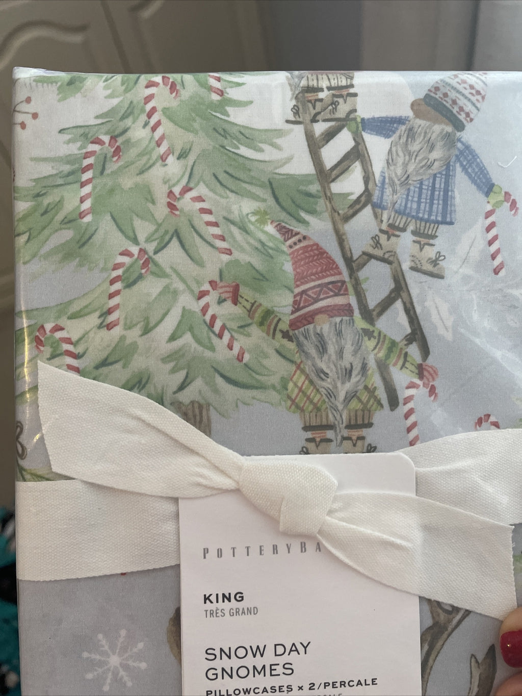 Pottery Barn KING holiday Disney Christmas Gift Deer Forest Snowman SET 2