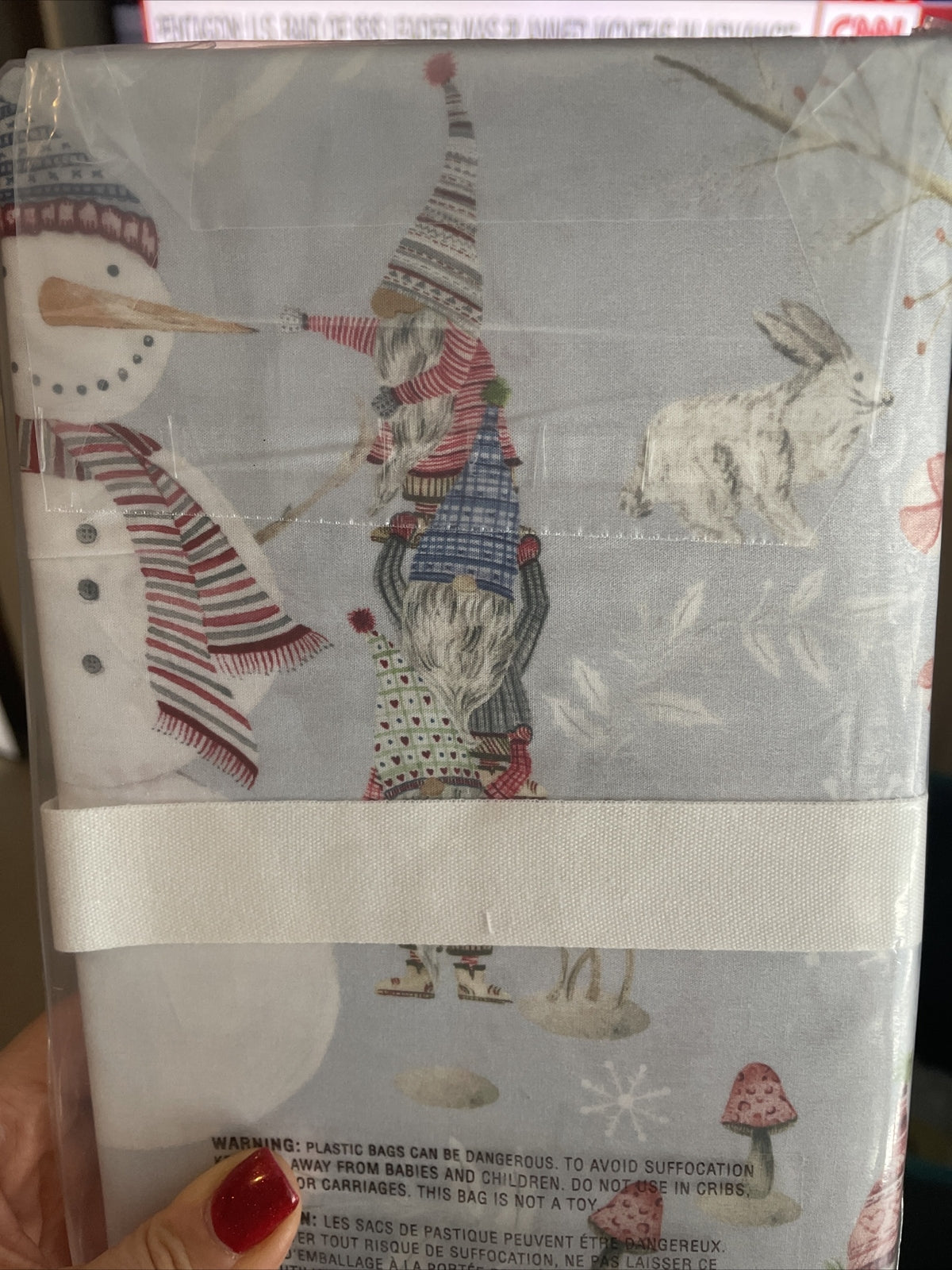 Pottery Barn KING holiday Disney Christmas Gift Deer Forest Snowman SET 2