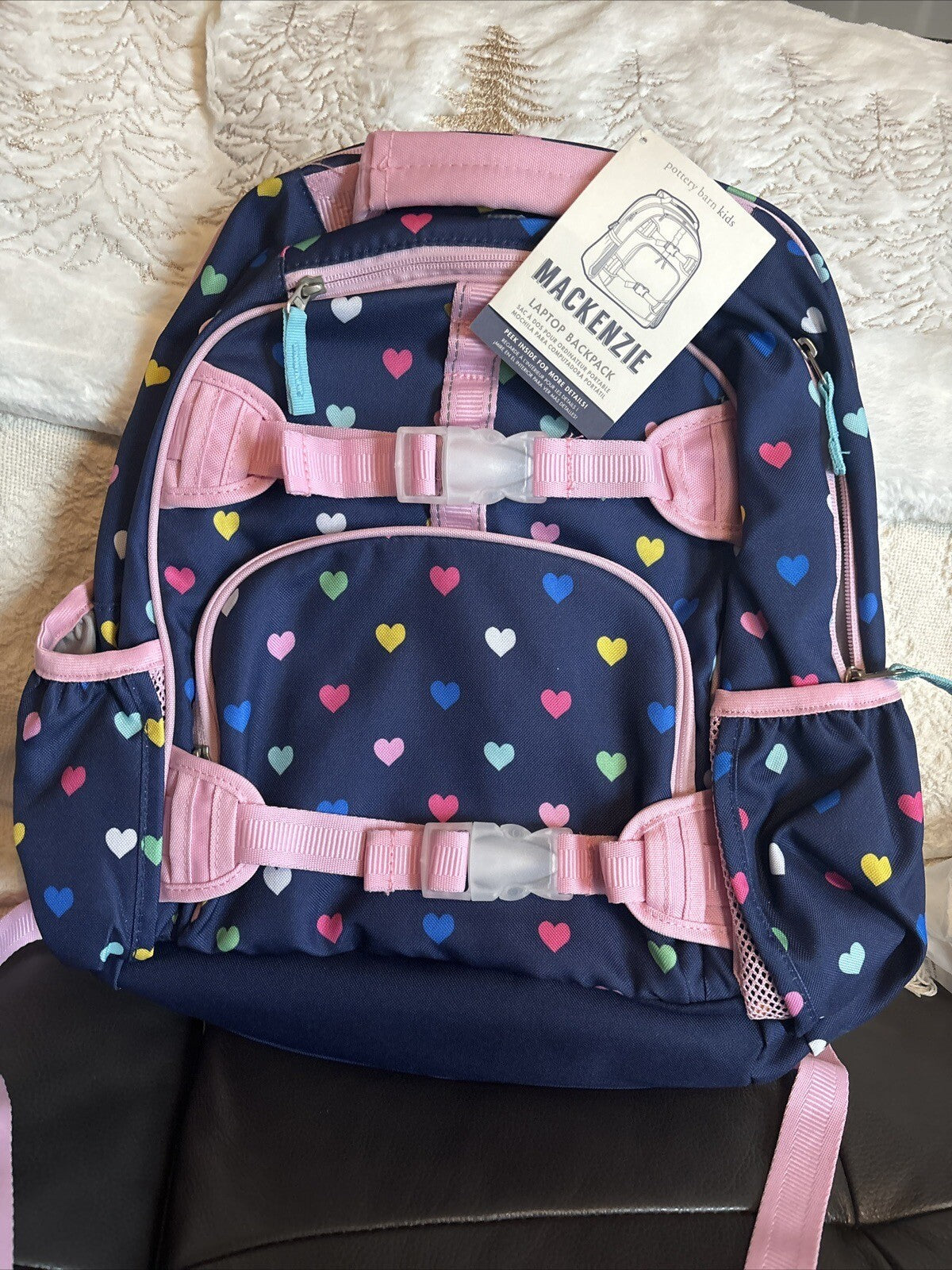 School Pottery barn Snoopy Disney LARGE Backpack +Travel Peanuts girl Heart ?? ]